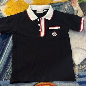 Moncler Kids Polo with Navy, Red, and White Accents